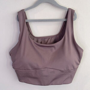 GYMSHARK Size Large Truffle Brown Longline Sports Bra Padded Med Support